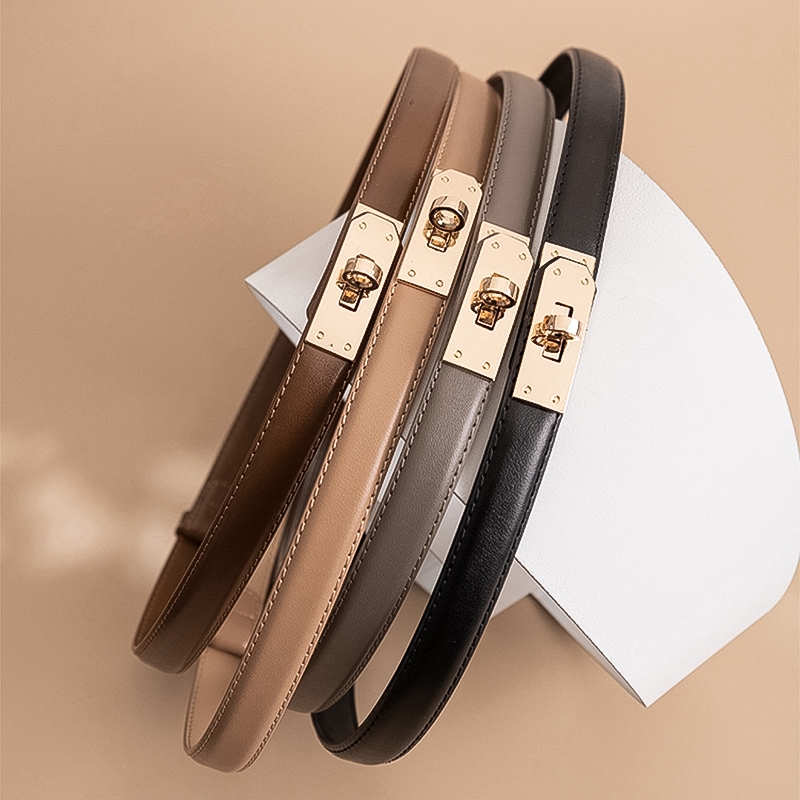 [ส่งจากกทม] เข็มขัดหนังแท้ หัวเข็มขัดสีทองวินเทจ หุ้มหนังทั้งเส้น เครื่องประดับแฟชั่น Unisex ใส่ได้กับทุกสไตล์ - รูปที่ 6