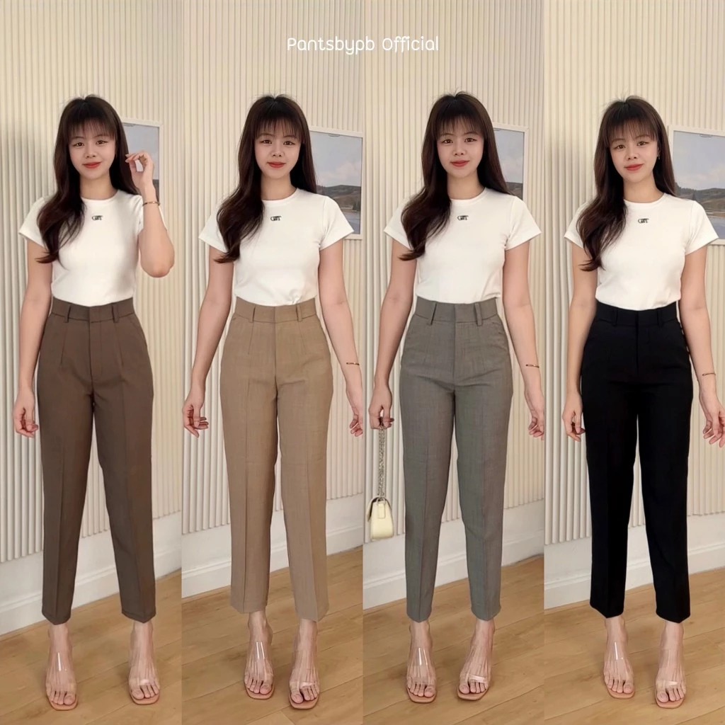มอลลี่ (Molly) | 9 ส่วน กางเกงทรงกระบอกเล็ก เอวสูง Pants