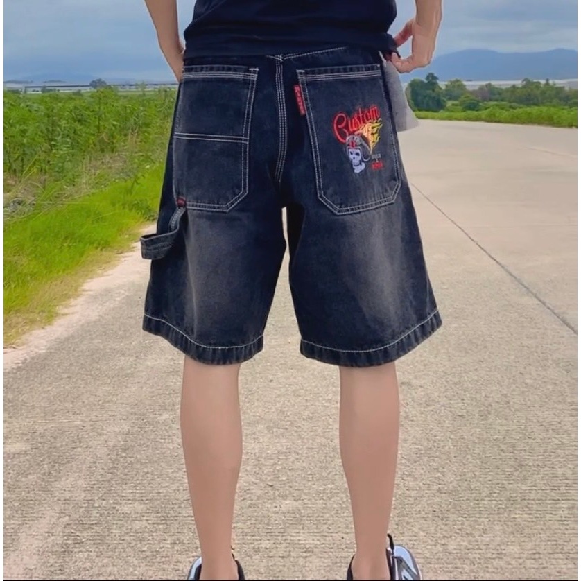 MTE กางเกงยีนส์ผู้ชาย ขาสั้น ทรงขาบานสเก็ต ป้าย Hirock รุ่น R489 สินค้าพร้อมส่ง