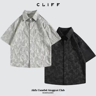 CLIFF แนววินเทจสไตล์ญี่ปุ่น เสื้อเชิ้ตผู้ชาย เสื้อยืด การออกแบบลวดลาย ความรู้สึกระดับสูง อินเทรนด์ระบายอากาศ