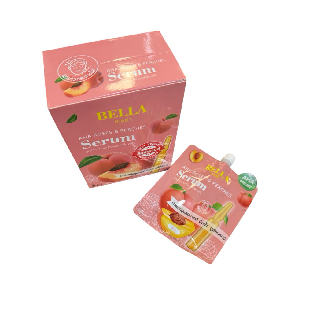 (1ซอง) BELLA AHA ROSES & PEACHES Serum เบลล่า เอเอชเอ โรส แอนด์พีช เซรั่ม