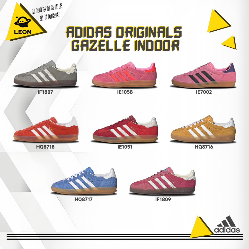 [ ของแท้ 100%]  Adidas originals Gazelle lndoor  รองเท้าผ้าใบ IF1809/IE7002/HQ8718/IE1051   กันลื่นแ