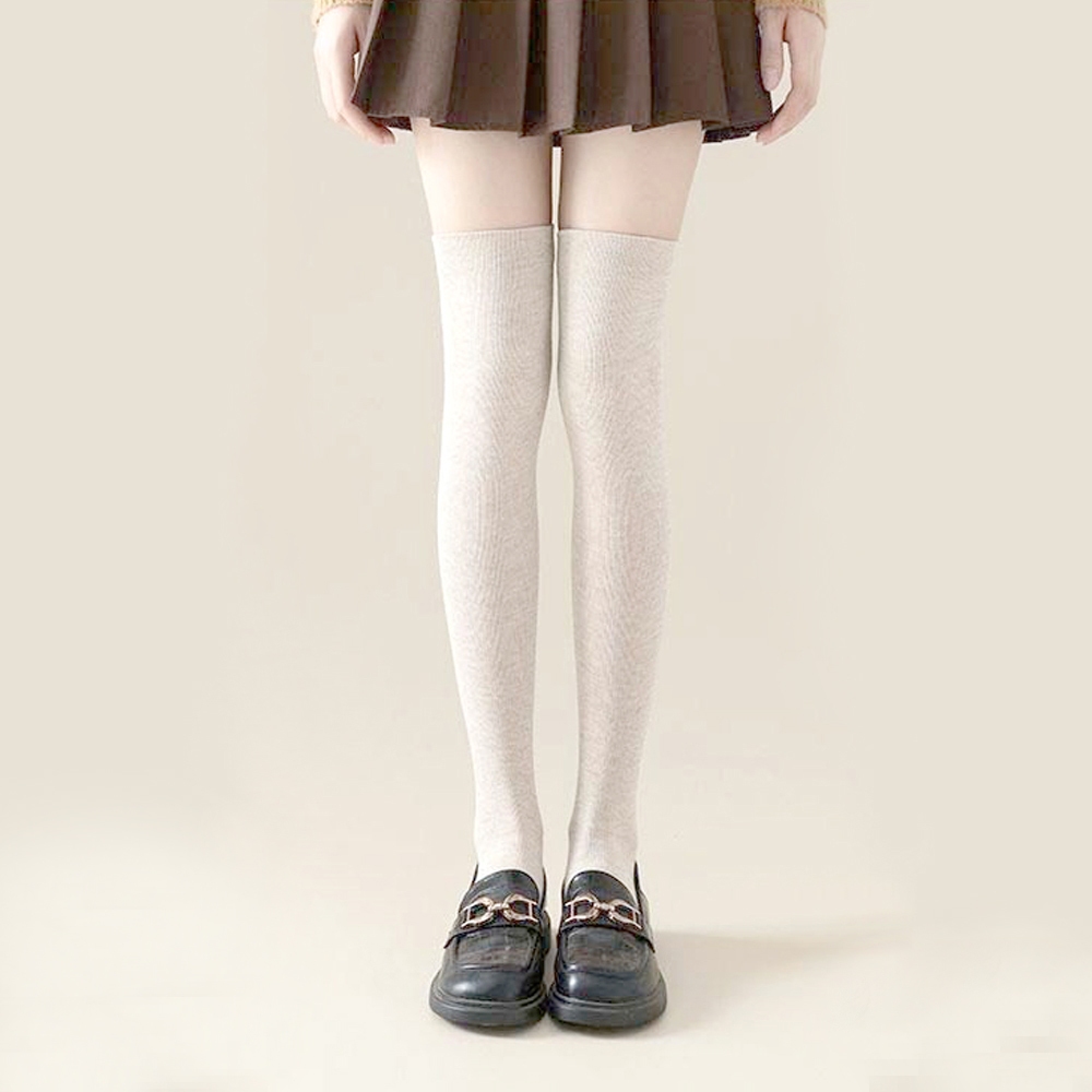 ถุงเท้ายาว ถุงน่องเนือเข่า สไตล์โลลิต้า ยืดหยุ่นสูง สีพื้น สําหรับสวมใส่ทุกวัน - รูปที่ 6