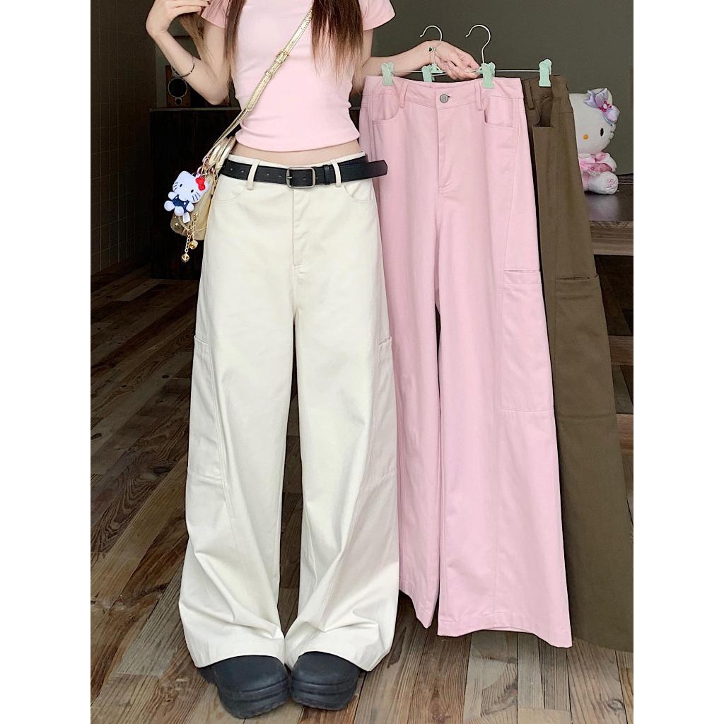 กางเกงขายาว กางเกงคาร์โก้ มินิมอล มีกระเป๋าหลายใบ ผ้าทิ้งตัวดี#1237