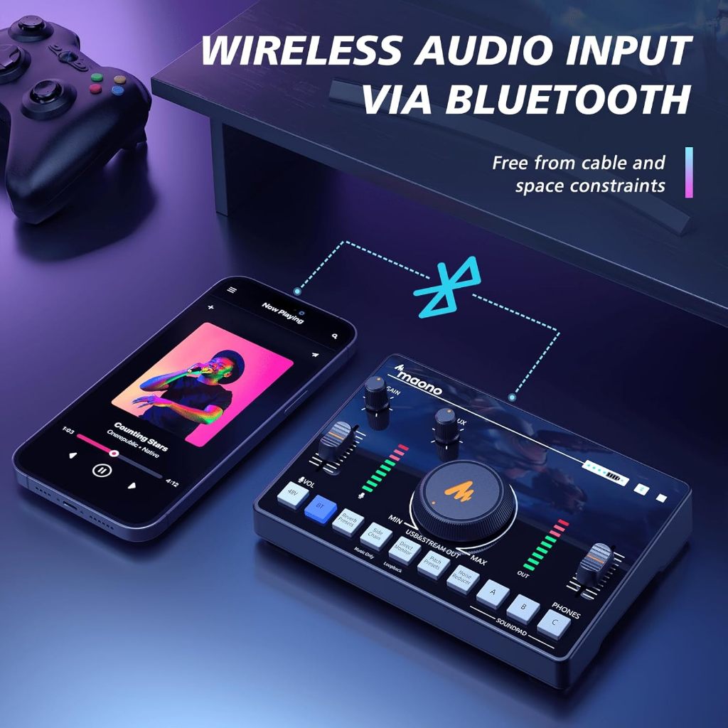 [กรุงเทพฯส่งด่วน] Maono AMC2 NEO Maonocaster Streaming Audio Mixer Bluetooth 48V Live Streaming ซาวด์การ์ด ราคา ถูกที่สุด ดีลบีเคเค แกลเลอรีภาพที่ 4
