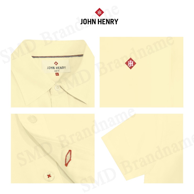 John Henry เสื้อเชิ้ตแขนสั้น รุ่น Men's Short Sleeves Slim Fit Shirt (Beige) Code: JH F324MSSSM55 - รูปที่ 2