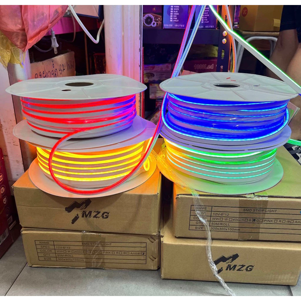 LED Neon flex 2835 12V ขนาด6*12มมไฟเส้นนีออนเฟล็ก 50เมตร ครับ