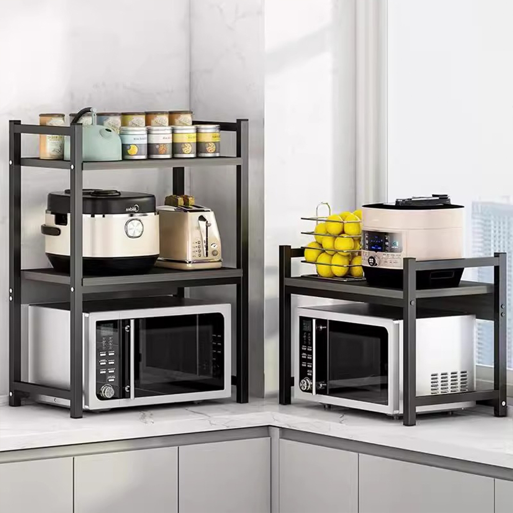 ชั้นวางของในครัว ชั้นวางของ ชั้นวางเครื่องปรุง รับน้ำหนักได้ 100KG วางหม้อหุงข้าว วางเตาอบ แข็งแรงทนทาน  2 ชั้น / 3 ชั้น