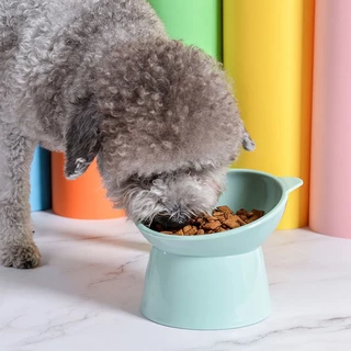 🐈COD🐾 ชามอาหารหน้าแมว เอียง 15 องศา ชามอาหารทรงสูง สำหรับสัตว์เลี้ยง ชามยกสูงทรงสวย