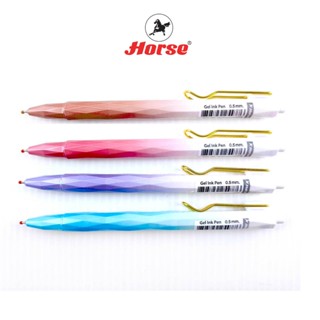 HORSE (ตราม้า) ปากกาเจล 0.5mm  หมึก เจล ด้ามเหลี่ยม รุ่น H-8…