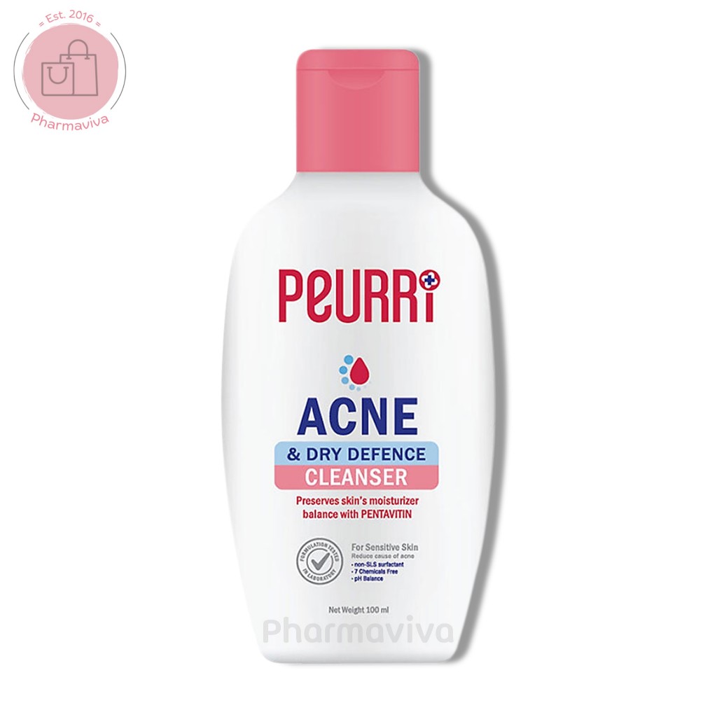 Sale!! เจลล้างหน้า PEURRi Acne&Dry Defence Cleanser 100 ml เพียวรี แอคเน่ แอนด์ ดราย ดีเฟนซ์ คลีนเซอร์
