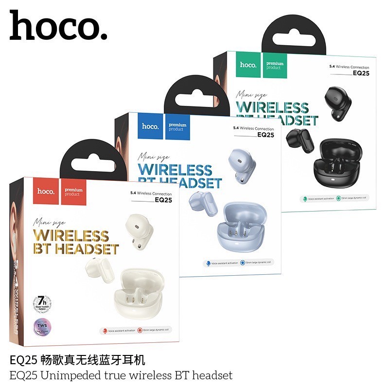 Hoco EQ25 หูฟังบลูทูธไร้สาย Wireless BT headset แบตทนทาน รุ่นใหม่ล่าสุด แท้100%