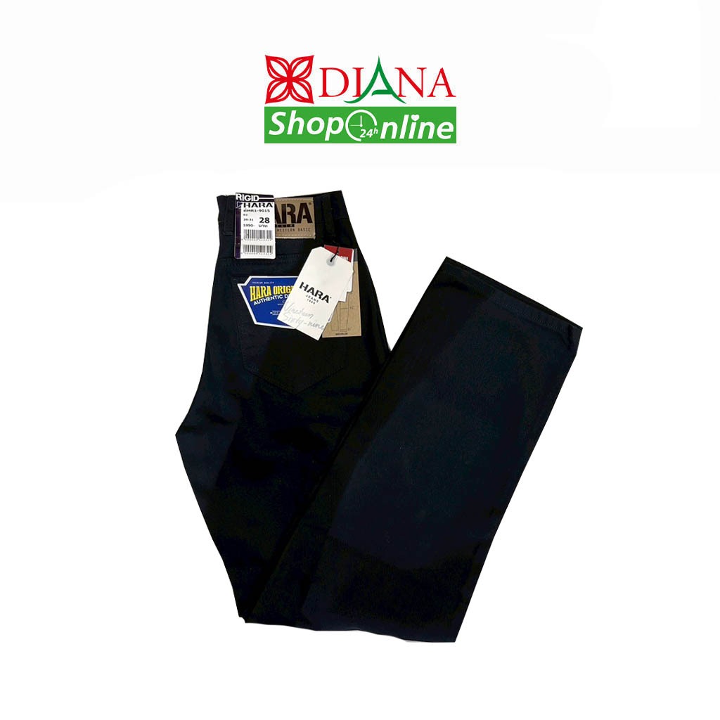 HARA กางเกงผู้ชาย super black HMR1-9015 ขากระบอกใหญ่ปลายขา 8นิ้ว