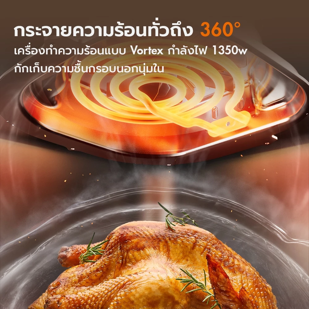 Gaabor 5 ลิตร หม้อทอดไร้น้ำมัน 1350W อเนกประสงค์ อบลมร้อน Air fryer เตาอบลมร้อน AF-45T01A/AF-45M01A thumbnail 9