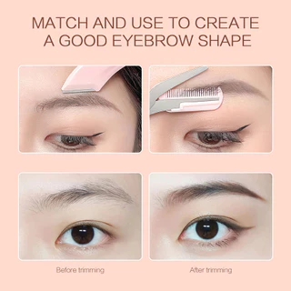เซตแต่งคิ้ว3ชิ้น [มีดโกน+กรรไกร+ที่กั้น] สำหรับใช้ที่บ้าน | กันบาดลึก+ตัดแม่นยำ | ของแท้100%