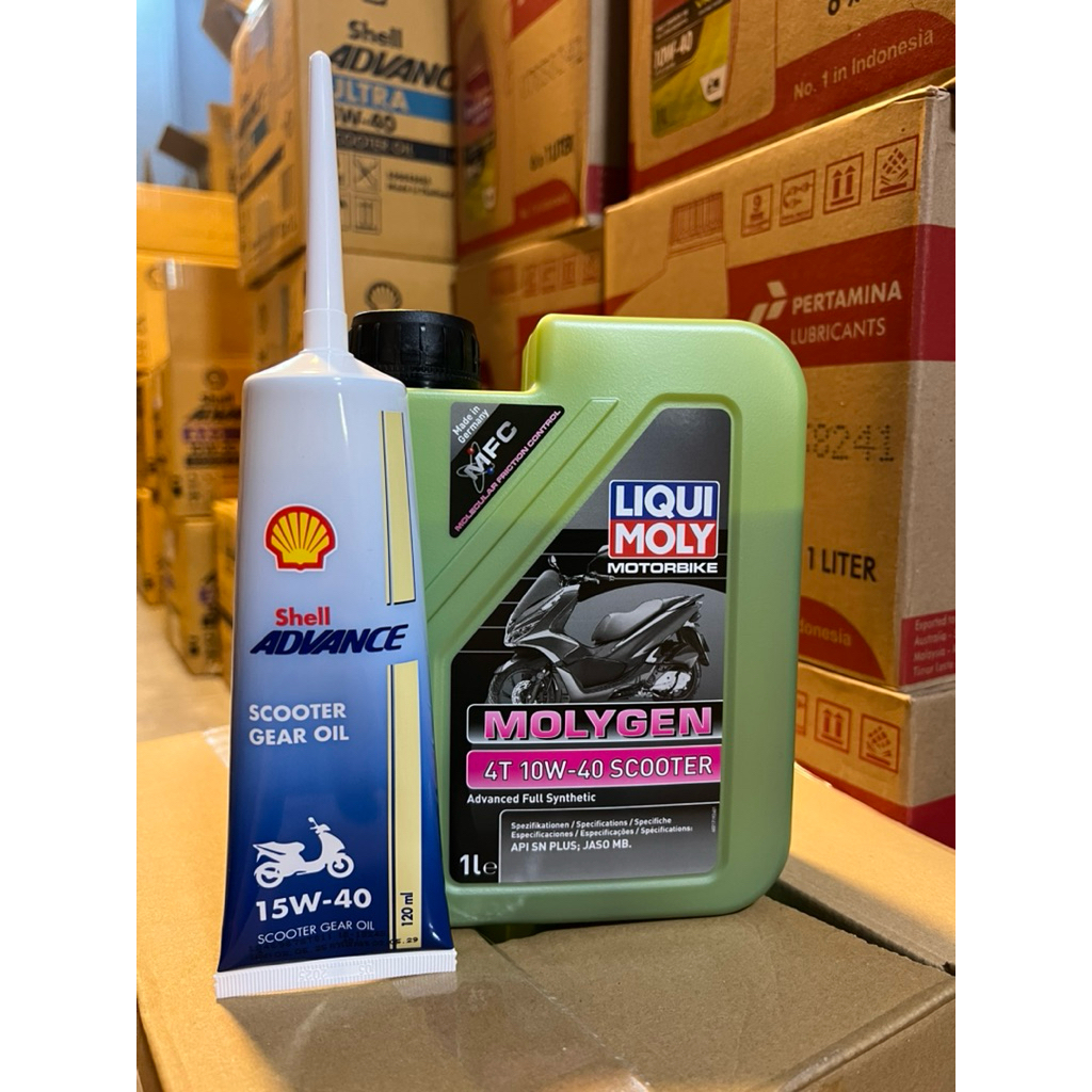 🔥 น้ำมันเครื่อง LIQUI Moly Molygen 10w-40 scooter fully syn ขนาด 1 ลิตร api Sn PLUS JASO MB