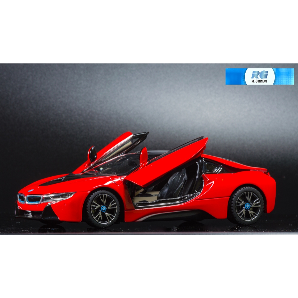 โมเดลรถยนต์ รถสปอร์ต รถไฟฟ้า บีเอ็มดับเบิลยู RASTAR 1:24 BMW i8 Plug-In Hybrid Roadster EV Sport Car