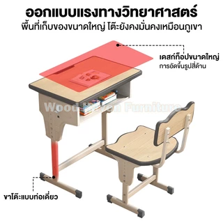 WHF โต๊ะเรียน ไม้เนื้อแข็งหนา พื้นที่อ่านหนังสือขนาดเล็ก เรียบง่าย มั่นคง ทำความสะอาดง่าย
