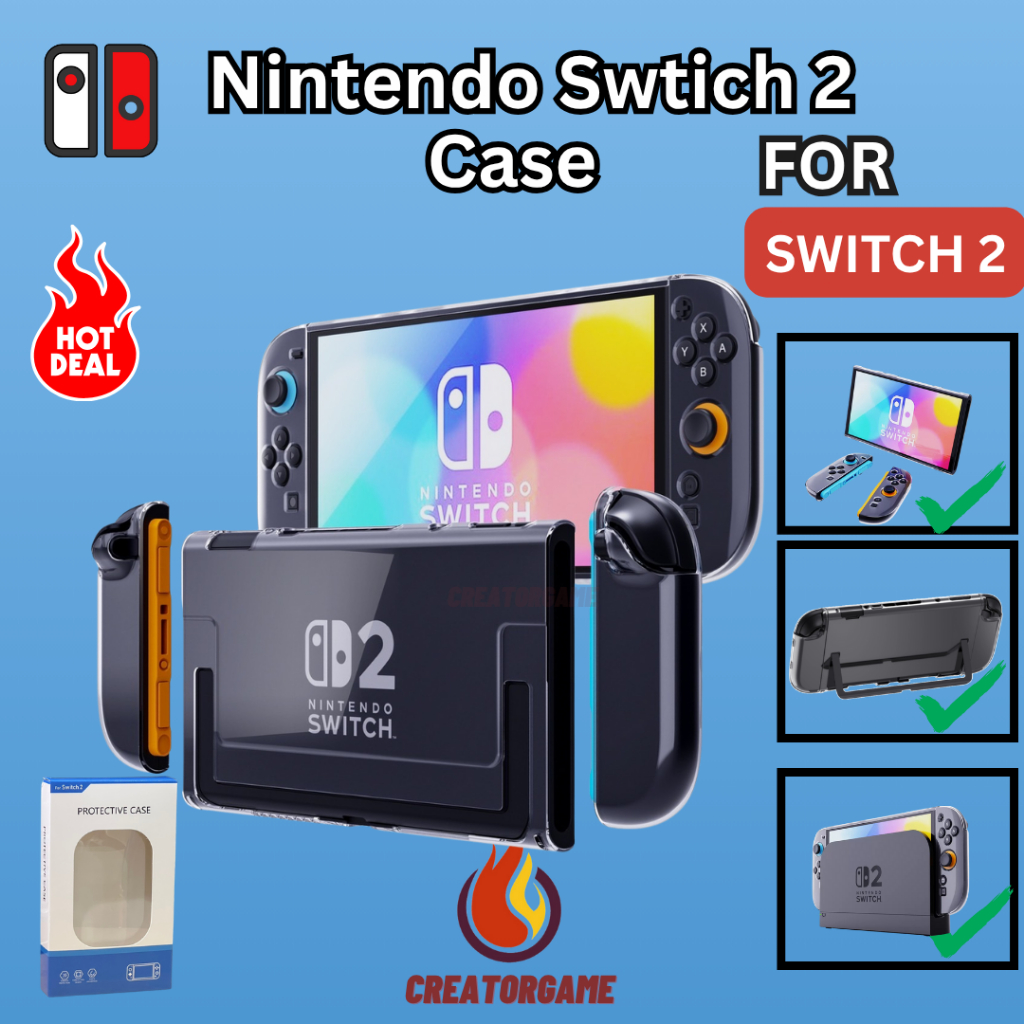 <SWITCH 2>  เคสใส สำหรับ Nintendo Switch 2 ใหม่ 2025TPU+PC กันกระแทก ใส่DOCKได้