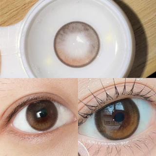 [ซื้อครบ2 คู่ แถมลิปกลอส] Midroo คอนแทก ขยายรูม่านตา คอนแทคเลนส์ Midroo Brown -14.2mm