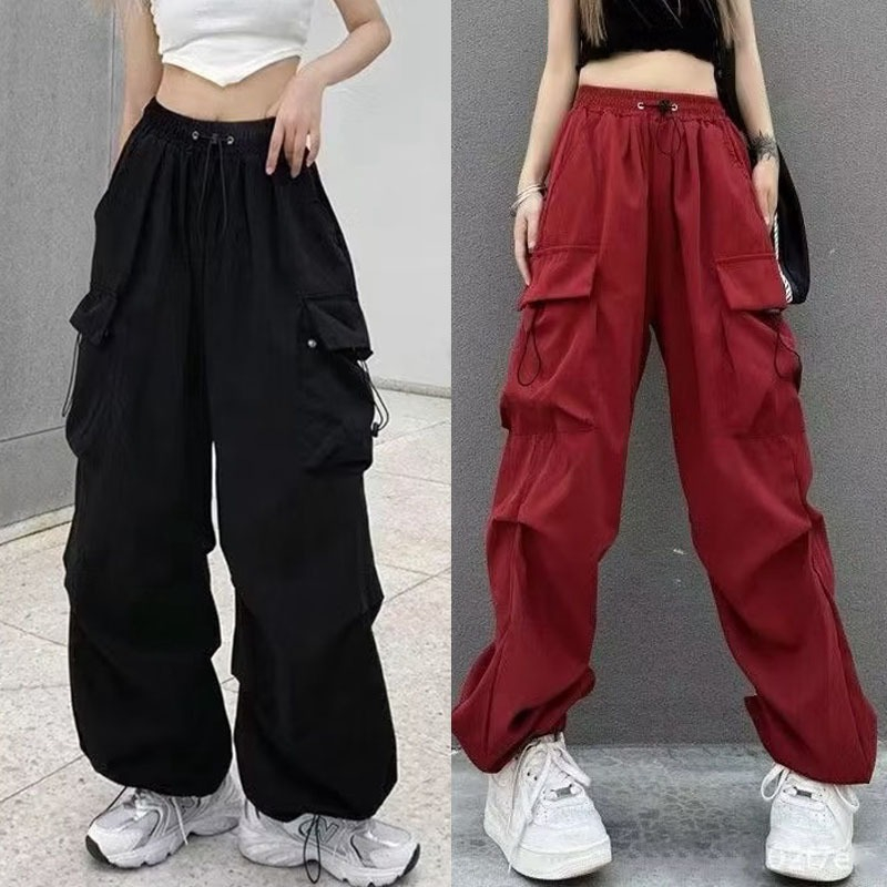 พร้อมส่ง S-8XL กางเกงคาร์โก้ 6 สี ทรงหลวมอเมริกันสไตล์ คาร์โก้ unisex ผ้านิ่มไม่หยาบไม่แข็ง ผ้าดีใส่สบายม๊ากกก