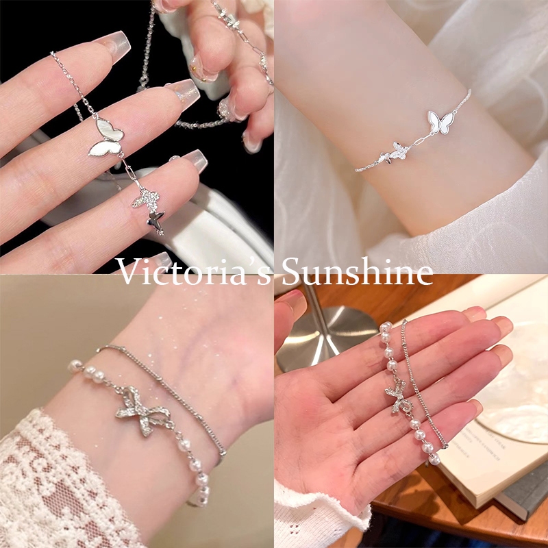 สร้อยข้อมือ สร้อยข้อมือโบว์  เครื่องประดับแฟชั่นผู้หญิง สไตล์เกาหลี ของขวัญ y2k