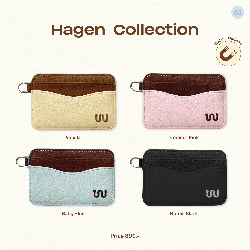 (Wallet) Whale Indeed Hagen (แบบแม่เหล็ก) ซองใส่บัตรสูงสุด 2 ใบ จับถนัดมือ แม่เหล็กแรง