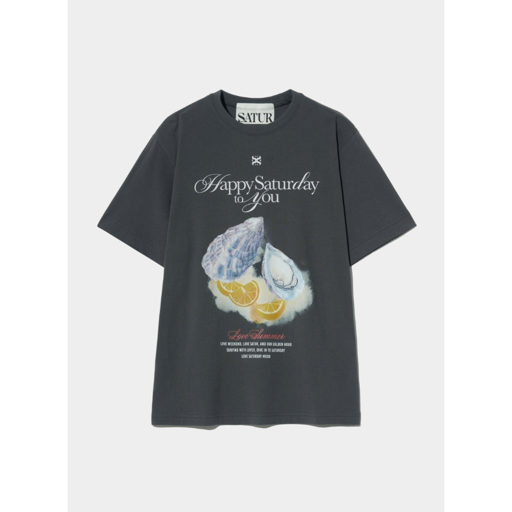 SATUR เสื้อยืด รุ่น Oyster Graphic T-Shirt Grey