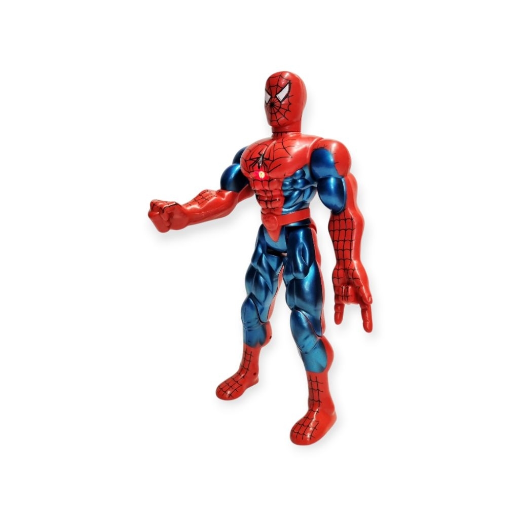 สไปเดอร์แมน กล้ามโตตัวใหญ่ สูง41cm spiderman สีเงามิลเลเนี่ยม มีเสียง มีไฟ Spider-man หุ่นยนต์ หุ่น เปลี่ยนท่าได้ - รูปที่ 2