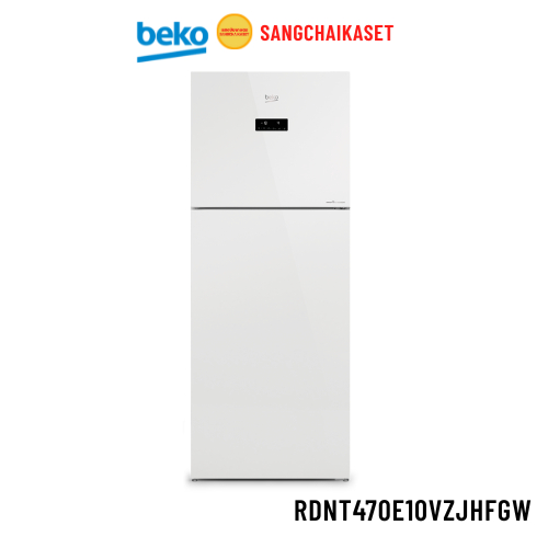 ตู้เย็น 2 ประตู BEKO รุ่น RDNT470E10VZJHFGW 14.6 คิว กระจกขาว