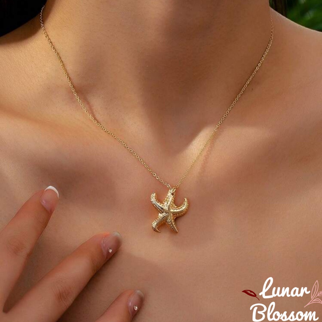 Lunar Blossom✨สร้อยคอแฟชั่นลายปลาดาวชายหาด✨เซ็ตสร้อยคอ จี้สไตล์เกาหลี สร้อยคอแฮนด์เมด ส่งไวจากไทย