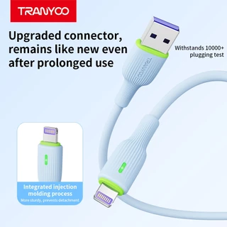 TRANYOO X22 สายชาร์จโทรศัพท์มือถือ 6A 1M USB to Mi&ro/ Type-C/Ligh&ning interface LED light