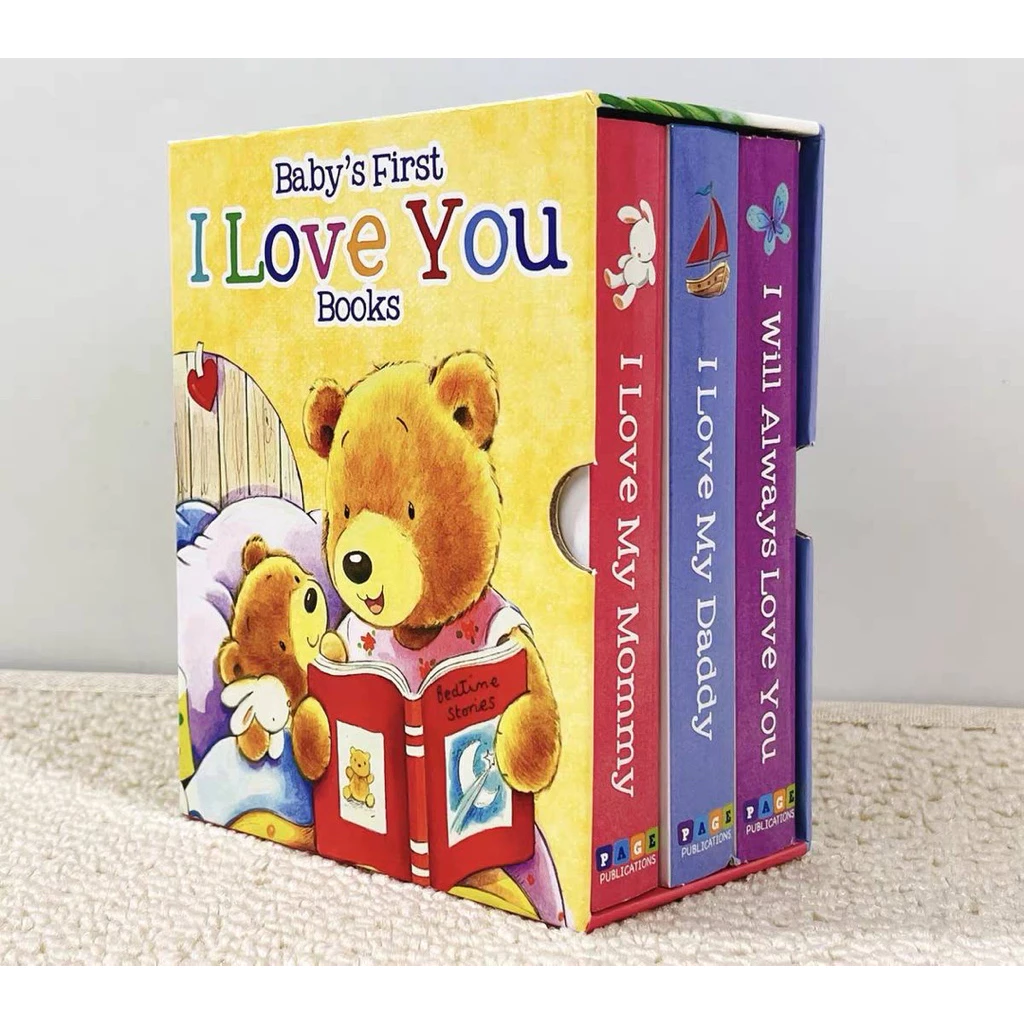 พร้อมส่ง Box set Baby first I love you หนังสืออ่านภาษาอังกฤษสำหรับเด็ก หนังสืออ่านก่อนนอน บอร์ดบุค Box set Popup(017148)