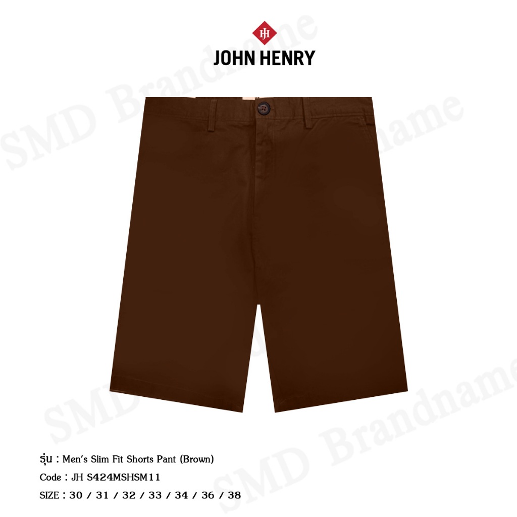 John Henry กางเกงขาสั้น รุ่น Men's Slim Fit Shorts Pant (Brown) Code: JH S424MSHSM11