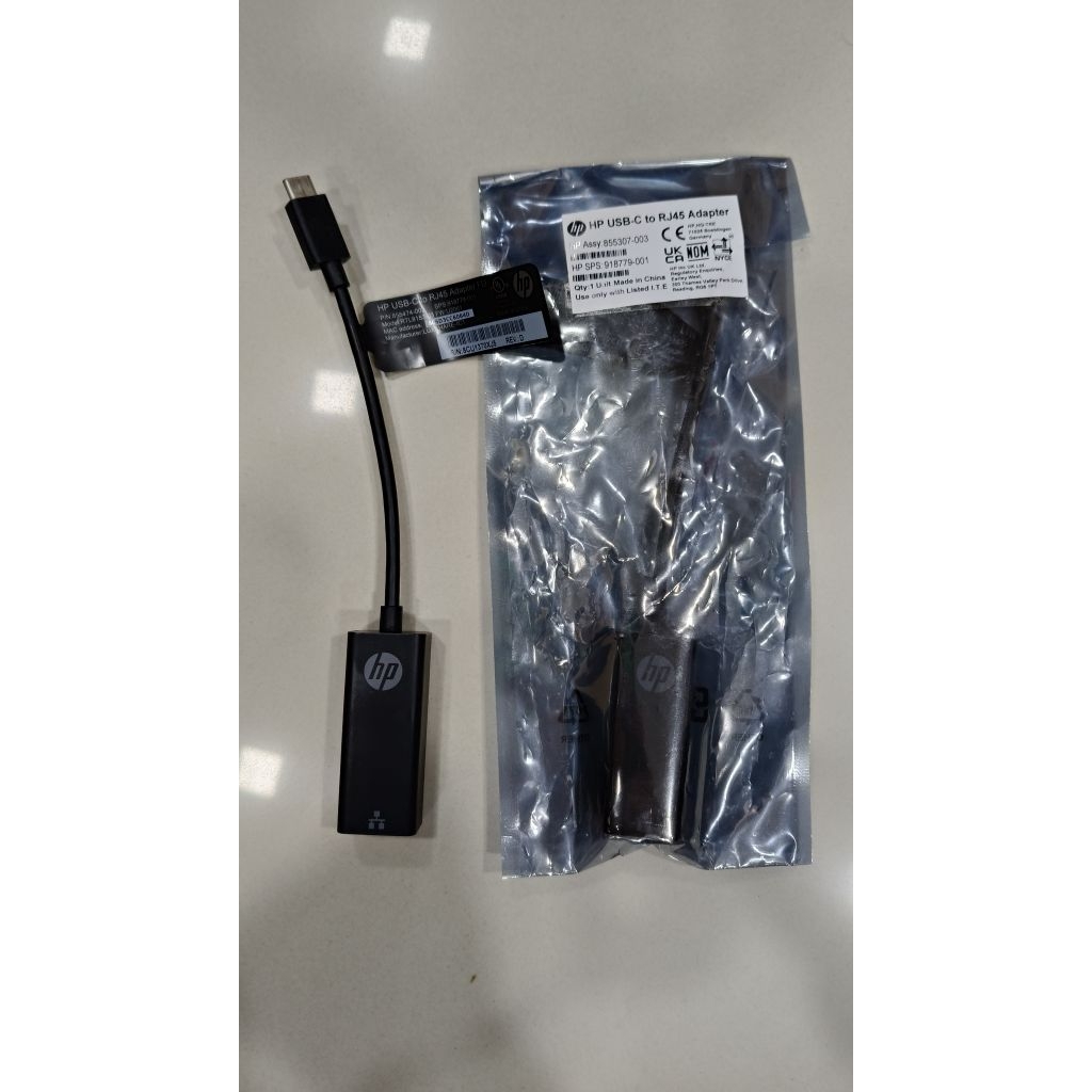 สายแปลง HP USB-C to RJ45 Adapter G2 Gigabit USB Type C เป็น LAN RJ45 Ethernet เป็นของแท้ HP เบิกศูนย