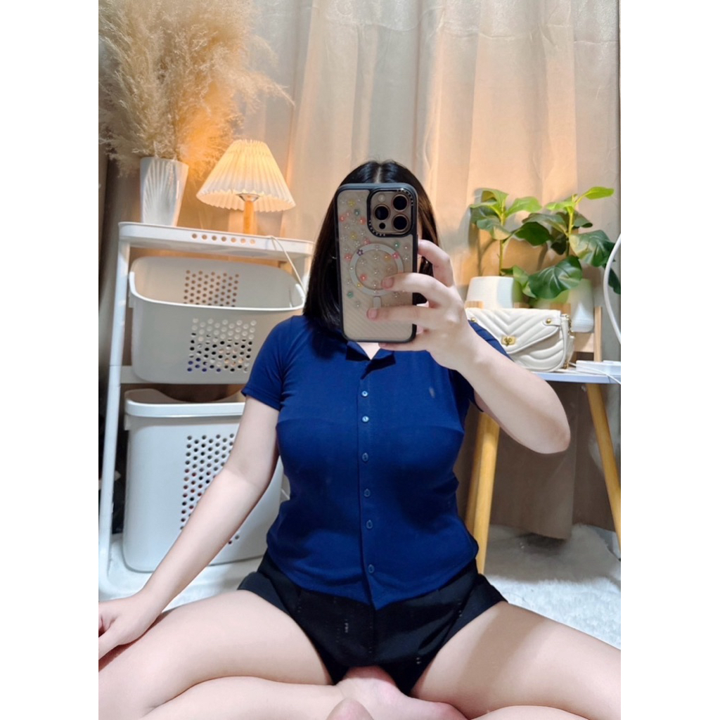 624 เสื้อคอปกสาวอวบ เนื้อนิ่มพรางหุ่น :อก32-46