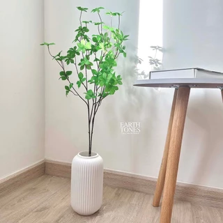 แจกันสีขาว 🌿 ทรงถังกลม สูง23CM น่ารัก แจกันพลาสติก แจกันมินิมอล แจกันดอกไม้ สำหรับตกแต่งบ้าน พร็อพถ่ายรูป