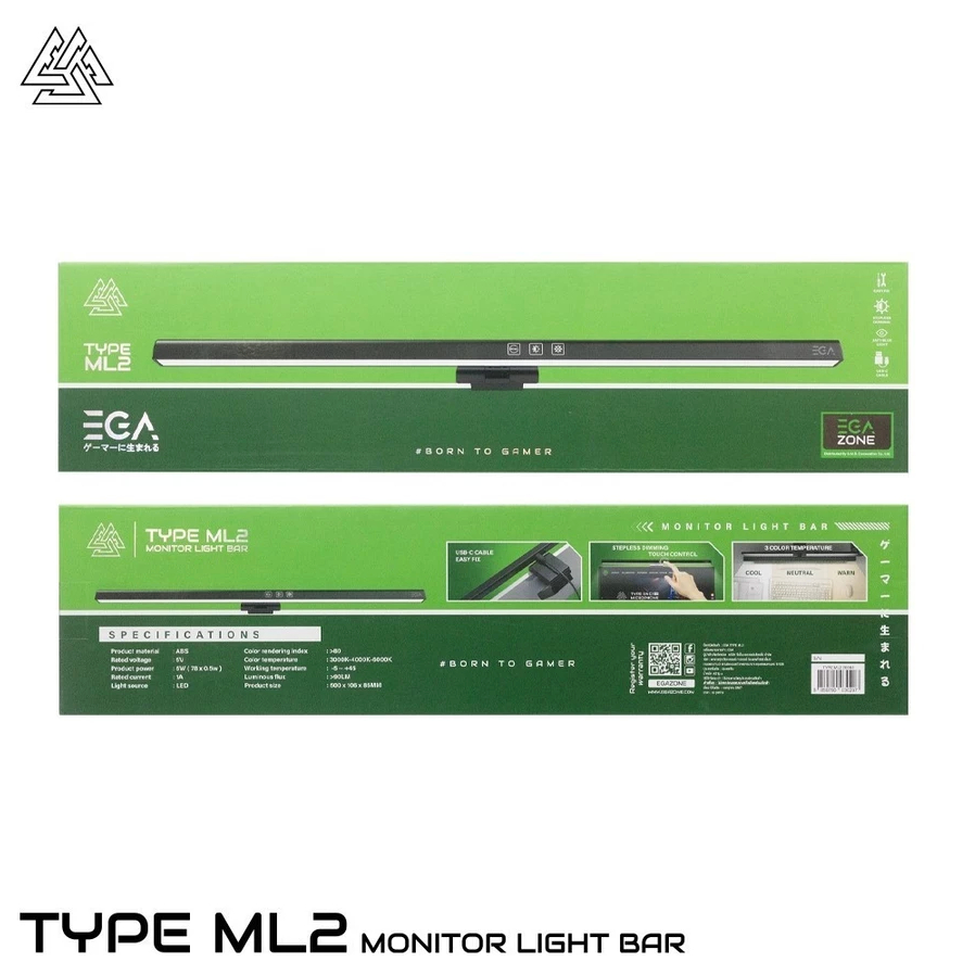 พร้อมส่ง EGA Type-ML2 Monitor Light Bar ไฟติดหน้าจอ ปรับไฟได้ 3 สี ปรับมุมองการเงยได้