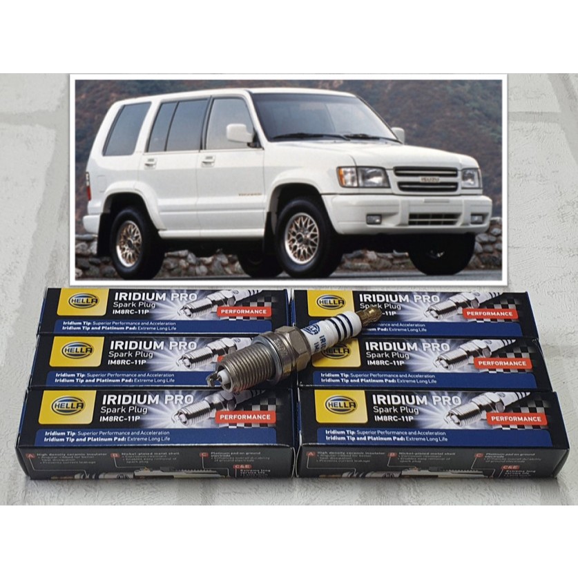 หัวเทียน อิริเดียม Isuzu Trooper ( 1992 - 2003 ) V6 3.2 ชุด 6 หัว ระยะใช้งาน 40000 กม : Hella IM8RC-