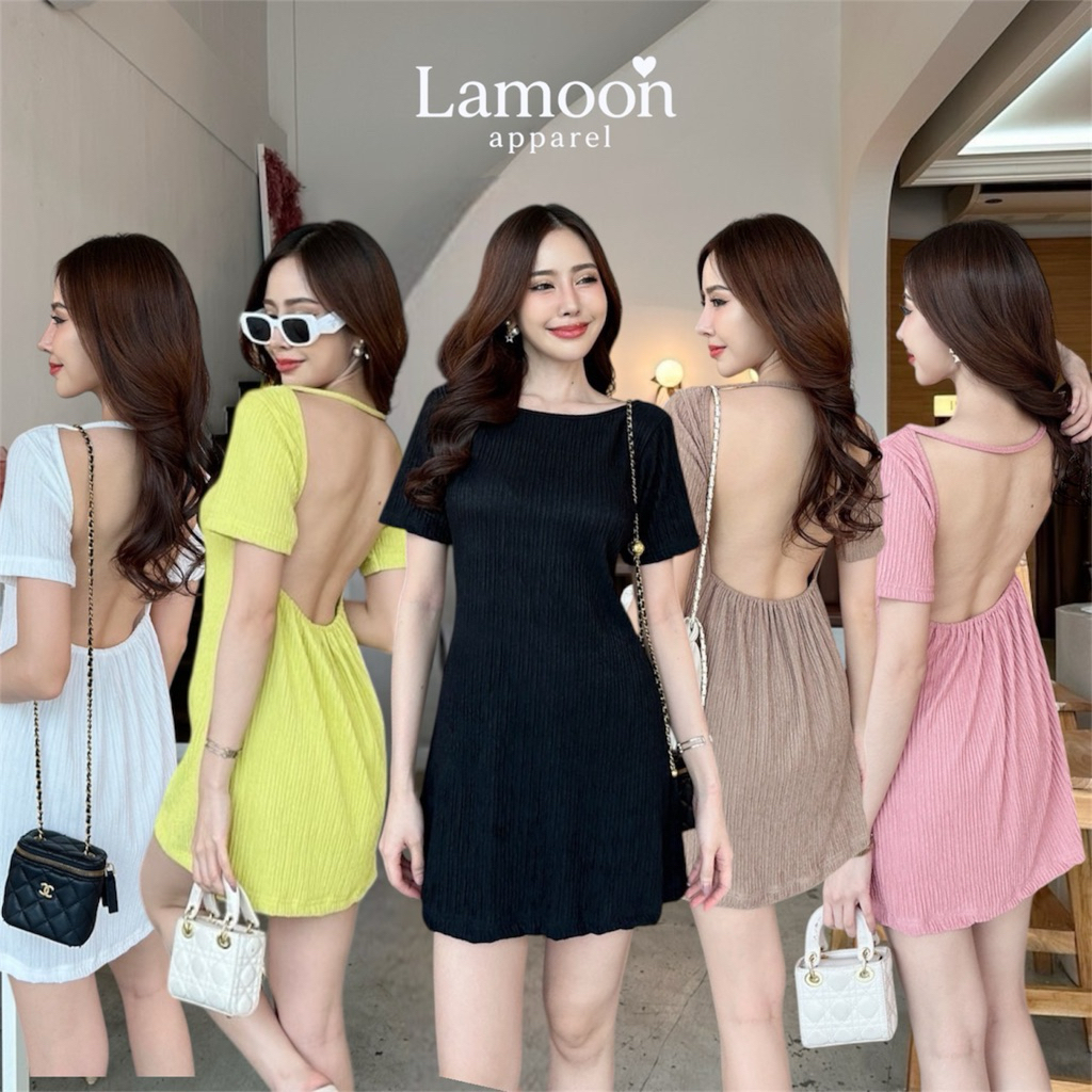 [พร้อมส่ง] Summer dress มินิเดรสเปิดหลัง เซ็กซี่รับ summer ป้าย VERA ชุดไปทะเล ชุดไปคาเฟ่ by Lamoon apparel