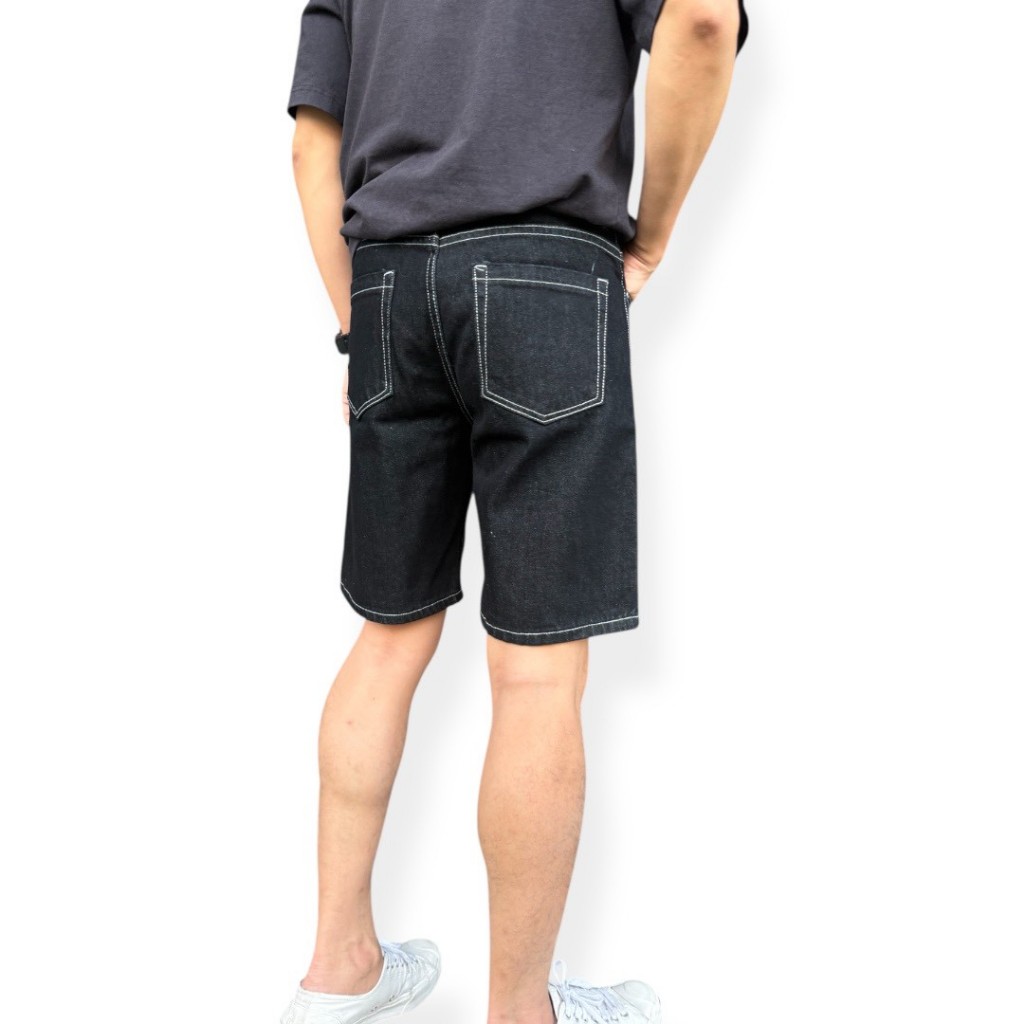 JEANSEXPRESS Short's Jeans 09 กางเกงยีนส์ขาสั้นชาย ทรงเหนือเข่า สียีนส์ดำเข้ม เป้าซิป Size 28-38 รับชำระปลายทาง - รูปที่ 5