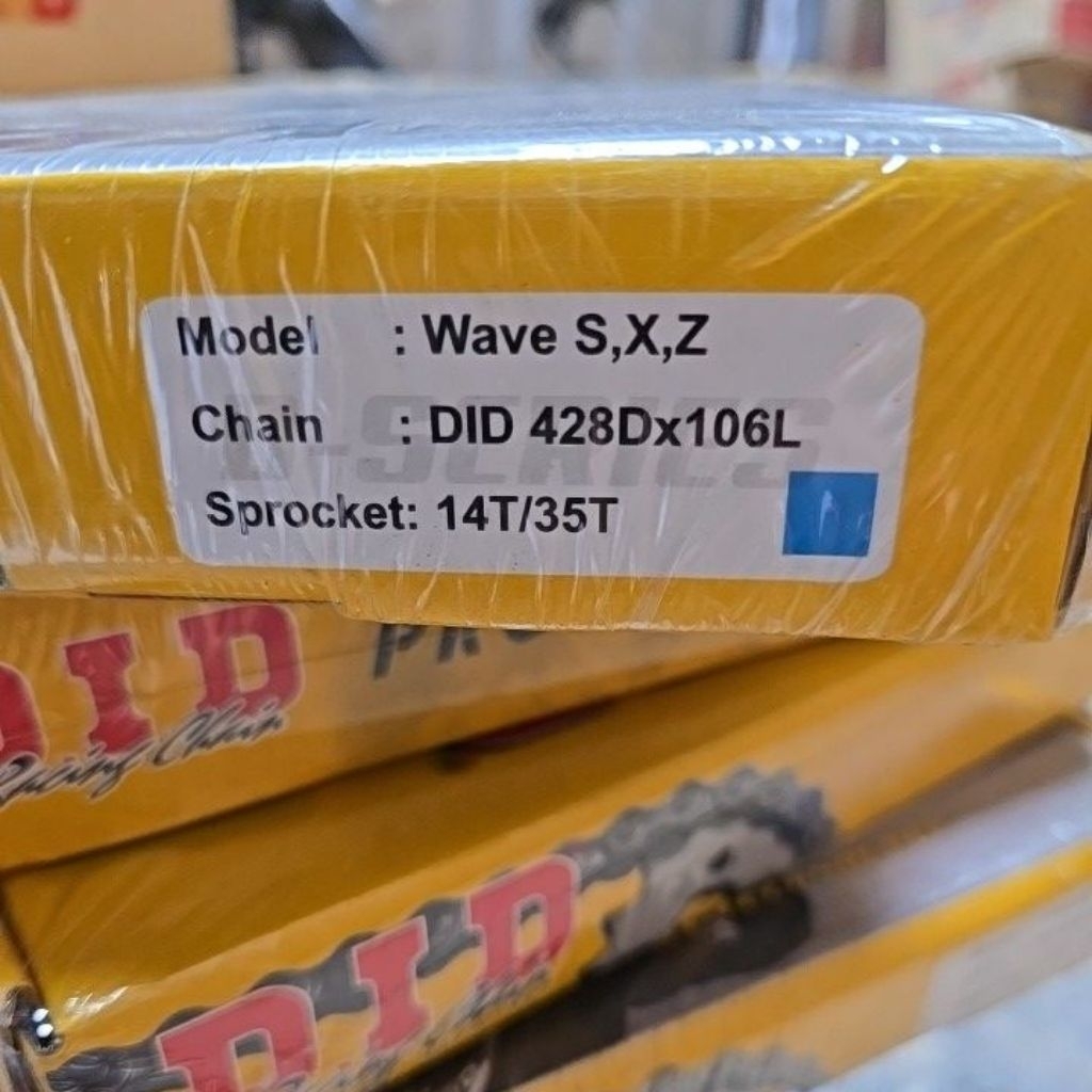 D.I.D โซ่​ WAVE​ 100,125  S X​ Z​ 125 ไอ​ สเตอร์​ หน้า+หลัง​ 428 ครบชุด​ของแท้​100%  ของใหม่ - รูปที่ 6