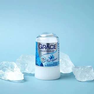 (กล่องx12) Grace Crystal deoderant สารส้มระงับกลิ่นกาย เกรซ ทารักแร้ โรลออนสารส้ม ดับกลิ่นเต่า 70 กรัม