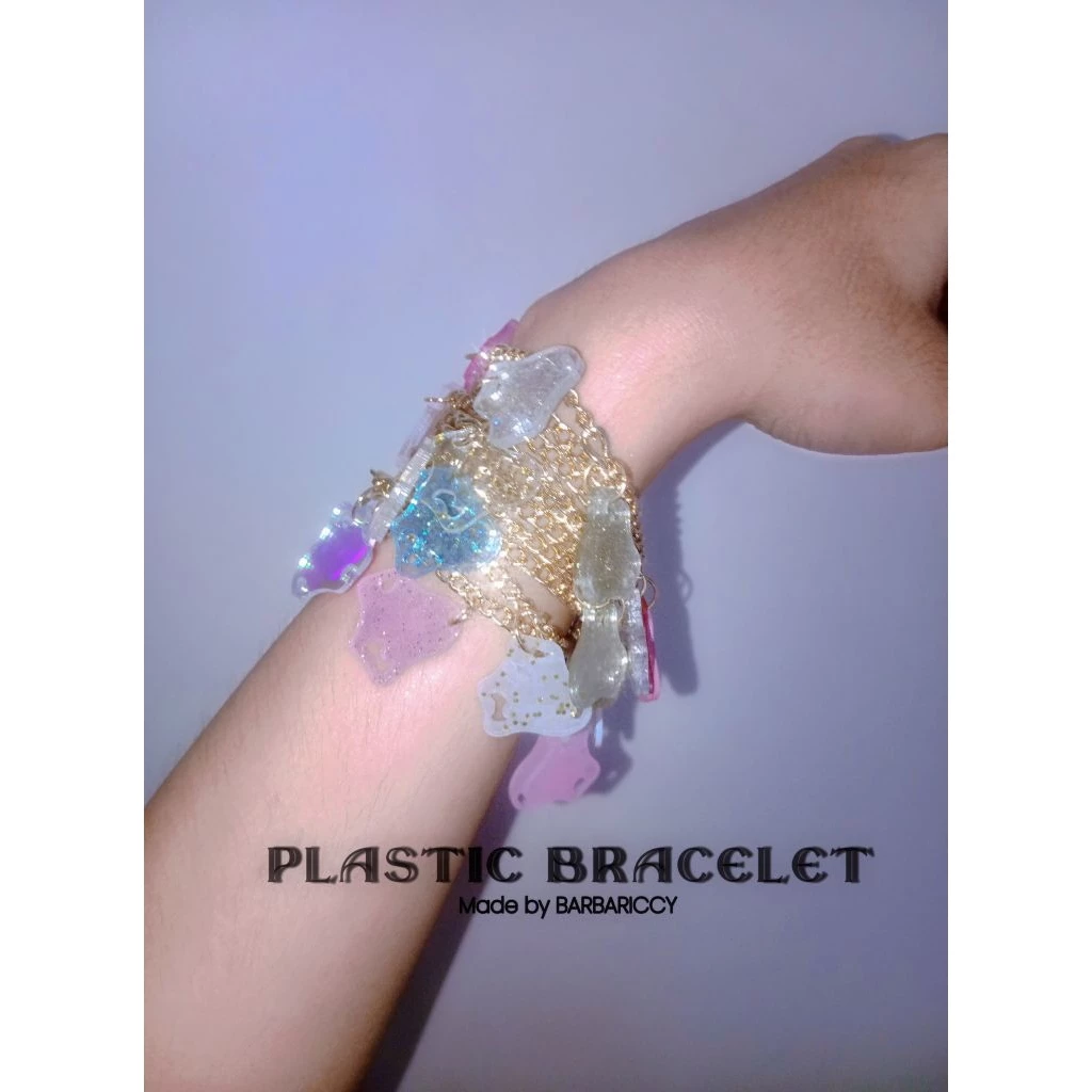 (พรี)PLASTIC BRACELET♻️สร้อยข้อมือพลาสติกแฮนด์เมด♻️