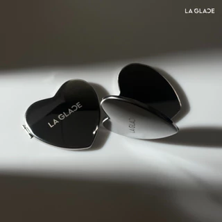 LA GLACE MATERIAL GAL HEART MIRROR | กระจกหัวใจลากลาสพกพา กระจกพับแบบพกพา กระจกแต่งหน้า กระจกพกพา