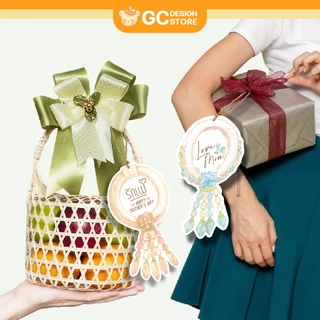 การ์ดวันแม่ ดอกมะลิ รักแม่ การ์ดรักแม่ เจาะรู พร้อมสายคล้อง gcdesignstore
