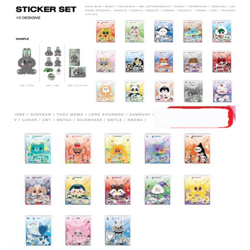 STICKER SET POLCASAN Wesley Domiia Avocean Jummo PERMPOON lunar LOOKKHUNNOO TOMAFOX muvmuv neona SMY