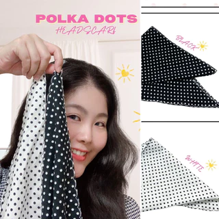 Jolie Wiwii ผ้าโพกผมลายจุด ผ้าพันคอลายจุด ผ้าโพกหัว ผ้าโพกศีรษะ Polka Dots