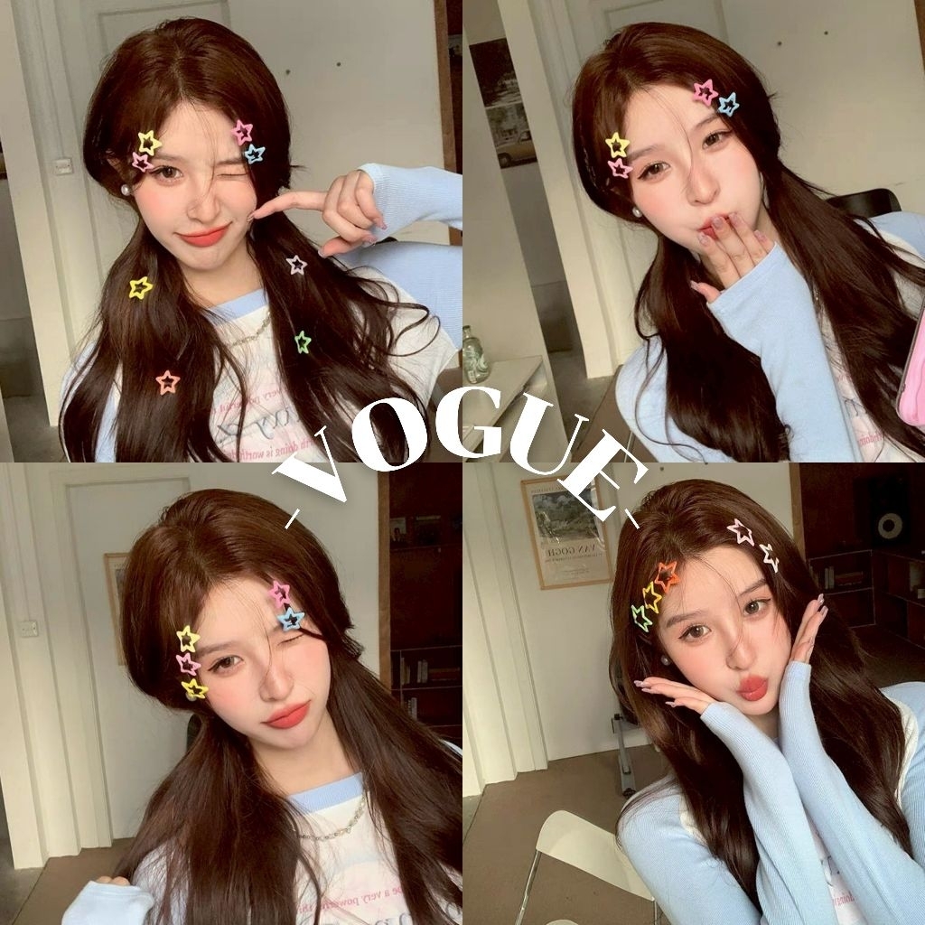 Vogue🌟พร้อมส่ง🌟 กิ๊ปติดผมลายดวง สีพาสเทลสดใส ตัวเล็กน่ารักมาก (VO-42)
