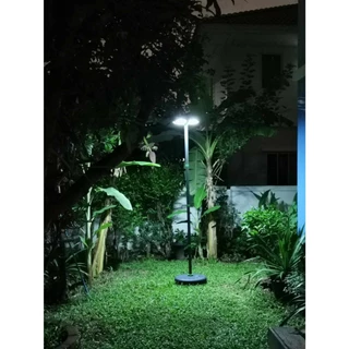 โคมไฟสนาม UFO แถมเสาแบบฐานเติมน้ำ สูง2.5 เมตร โคมไฟใหญ่ 42 ซม. สว่างยันเช้า ของแท้ ประกัน 1 ปี
